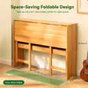 Bamboo Folding Desk Mid Century Modern Desk for Home Office Bedroom Small Spaces, Natural