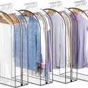 Liuoud Clear Garment Bags for Hanging Clothes 10 Gusseted, Suit Bags for Closet Storage, Hanging Plastic Clothes Cover for Coat, Dress, Fur, Shirt, 4 Pack, 40 Long