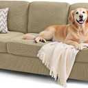SUBRTEX 7 Pieces Stretch Sofa Slipcover Sets Couch Cover Sets Backrest Cushion Covers Furniture Protector Collection Set for Oversize Sofa Loveseat Chair Slip Covers(Large, New Kahki)