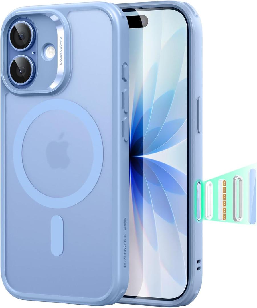 ESR for iPhone 17 Case, Camera Control, Compatible with MagSafe, Shockproof Military-Grade Protection, Magnetic Phone Case for iPhone 17, Classic Hybrid Case,Frosted Light Blue