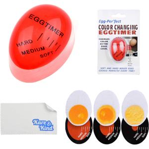 Kare & Kind Egg Timer 2 Pack - Color Changing Indicator - Soft, Medium and Hard Boiled Eggs - Heat Sensitive - Safe Durable Kitchen Aid - Gift and Home Use