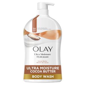 Olay Body Wash for Women, Ultra Moisture, 24hr Moisturizing, Hydrating & Refreshing, B3 Vitamin Complex, Free of Parabens & Phthalates, For All Skin Types, Cocoa Butter Scent, 33 fl oz