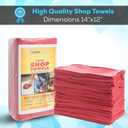 SIMPLI-MAGIC Premium Shop Towels 14x12, Commercial Grade Red, 100 Pack