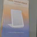 FUNTOUCH Rechargeable Travel Makeup Mirror with 72 Led Lights, Portable Lighted Beauty Mirror, 3 Color Lighting, Dimmable Touch Screen, Tabletop LED Folding Cosmetic Vanity Mirror (White)