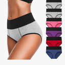 Eiggam Underwear for Women Cotton High Waist Panties Full Coverage Briefs Soft Strech Ladies Breathable Panties-Multi Pack XXL