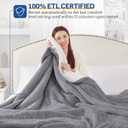 Sealy Electric Blanket Queen Size, Flannel & Sherpa Heated Blanket, 10 Heat Settings, Auto Shut Off, Machine Washable, Light Grey, 84 x 90 Inch