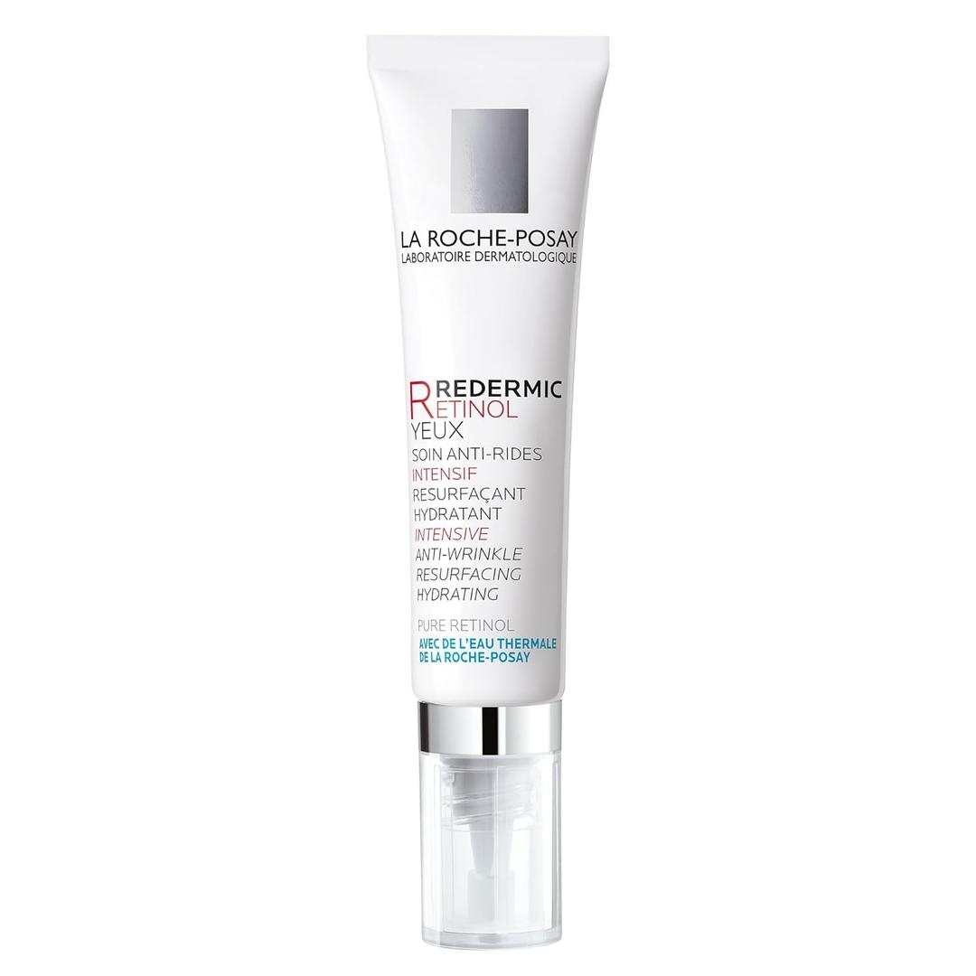 La RochePosay Redermic R Eyes Retinol Eye Cream, AntiAging Eye Cream to Reduce Wrinkles and Dark Circles With Pure Retinol and Caffeine, 0.5 Fl Oz (Pack of 1)