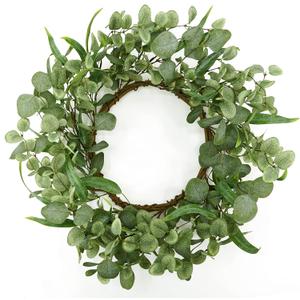 20 '' Green Eucalyptus Wreath for Front Door Artificial Spring Summer Wreath with Large Willow Leaf for Farmhouse Wall Window Outdoor Indoor Wedding Party Home Decor, White Gift Box Included