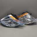 Headlight Compatible with Nissan Sentra 2007 2008 2009 Headlight 2007-2009 Headlamp Chrome Housing Amber Reflector Replacement Pair Left and Right