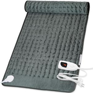 Deepsoon Heating Pad,Electric Heating Pads for Back,Neck,Moist Heating Pad for Abdomen Shoulder Knee Legs,Dry/Moist Heat&Auto Shut Off,Mother's Day Birthday for Men and Women,Dark Gray,40x20 Inch