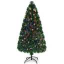 5Ft Pre-Lit Fiber Optic PVC Christmas Tree Metal Holiday