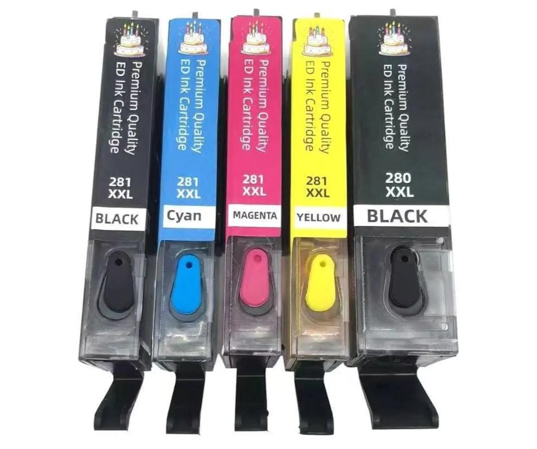 280 281 Refillable Ink Cartridges Work with PIXMA TS6120 TS6220 TS6320 TS8120 TS8220 TS8320 TR7520 TR8520 TR8620 TS9120 TS9520 TS9521C TS702 Printer (280TC)