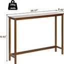Bamboo Narrow Console Table, 39.4"(L) Wood Small Entryway Table, Accent Slim Hallway Tables, Thin Sofa Side Tables for Hallway, Living Room, Bedroom, Foyer, Walnut, 39.37" x 9.45" x 29.53"