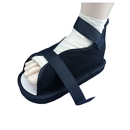 1 Pack Post up Recovery Shoe for Left or Right Foot, Adjustable Medical Walking Boot Open Toe Plaster Cast Shoe for Post Surgery, Operation Foot Support, Broken Foot Toe, Stress Fractures, Bunions, Injured or Hammer Toe Fixed Gypsum Shoe Women Men Me, Black