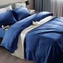 SONORO KATE Bed Sheet Set Super Soft Microfiber 1800 Thread Count Luxury Egyptian Sheets Fit 18-24 Inch Deep Pocket Mattress Wrinkle-6 Piece (Navy Blue, Full)