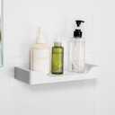 Adhesive Shower Caddy, No Drilling Bathroom Caddy Wall Mounted Shower Organizer Large Capacity Separable Shower Rack Wall Floating Shelf for Bathroom and Kitchen (White)