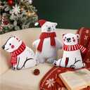 3 Pcs Christmas Throw Pillows Gift Xmas Tree Snowman Santa Gingerbread Man Polar Bears Decorative Stuffed Pillows Plush Cushion for Winter Holiday Party Home Sofa Couch Bed Bedroom (Lovely)
