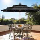 EliteShade USA 10-Year-Non-Fading 10ft 3-Tier Market Patio Umbrella, Commercial Grade Outdoor Table Umbrella with Crank Open, Windproof & UPF 50+ UV Protection, Heavy Duty Ventilation for Garden, Deck, Pool, Backyard, Beach & Bistro, Black