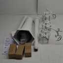 Dusk to Dawn Outdoor Lamp Post Light with GFCI Outlet, 3-Head Classic White Light Pole with Glass Panels (3 LED Bulbs Included), Aluminum Waterproof Outside Street Light for Backyard Garden Driveway