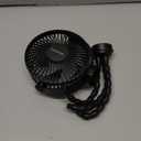 Gaiatop Mini Portable Stroller Fan, Battery Operated Small Clip on, Detachable 3 Speed Rechargeable, 360 Rotate Flexible Tripod Better Cooling for Car Seat Crib Treadmill Travel Black