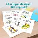2 x T MARIE 24 Funny Happy New Year Cards Set With Colorful Envelopes and Gold Stickers - Assorted 2025-2026 Greeting Cards Set with Humorous Puns and Messages Inside - Bulk Winter Holiday Notecards