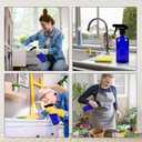 Worldgsb Glass Spray Bottles, 16oz*2+4oz*2+2oz*4 Refillable Containers, Empty Boston Round Bottles with Adjustable Nozzle for Cleaning, Gardening, Aromatherapy, Pets, Plant, Hair - Blue