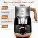 AMZCHEF 8-IN-1 Milk Frother and Steamer 550 Watts, 21 oz Split Stainless Steel Automatic Steamer, Milk's Warmer for Latte, Cappuccino, Hot and Cold Froth, Heated Milk, Hot Chocolate, Baby Food, Black