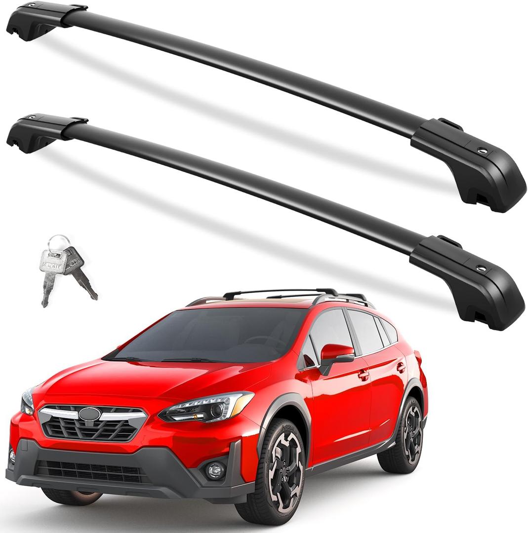 FengYu 330lbs Heavy Duty Lockable Roof Rack Cross Bars Compatible with Subaru Crosstrek 2018-2023 & Impreza 2017-2023 (with Raised Rails), All-Metal Aluminum Roof Rails Crossbars Rooftop Cargo Bars