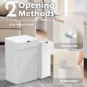 ELPHECO Bathroom Trash Can with Lid, 2 Pack Automatic Garbage Can, 2.5 Gallon + 4 Gallon Motion Sensor Smart Bathroom Decor, Slim Waterproof Trash Bins for Bedroom, Office, Living Room, White