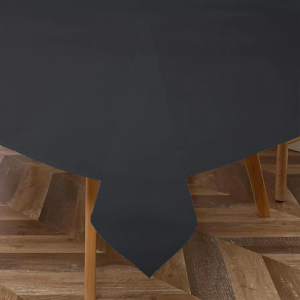 Majestic Giftware PVC Faux Leather Rectangle Tablecloths | (TCE8-54160) Black Waterproof & Spill Proof Dining Table Cover | Decorative Washable Tablecloth for Home, Kitchen, Party (54X160)