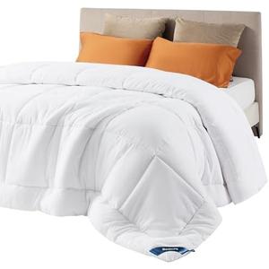 Bedsure Comforter Duvet Insert - Quilted Comforters Queen Size, All Season Duvet, GentleSoft Down Alternative Bedding, with 8 Tabs, Gifts for Women/Men, White, Queen 88 x 88 Inches