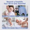 hahaland Muslin Swaddle Blankets Bamboo - 3-Pack, 1 Large (47" x 47") & 2 Standard (38" x 40") - Breathable Silky Soft Receiving Blankets Swaddles for Newborns Baby Boy Gifts Newborn Essentials, Blue