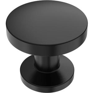 10 Pack 1.2 Inch Round Matte Black Drawer Knobs for Cabinets & Dressers (Single Hole Knobs)