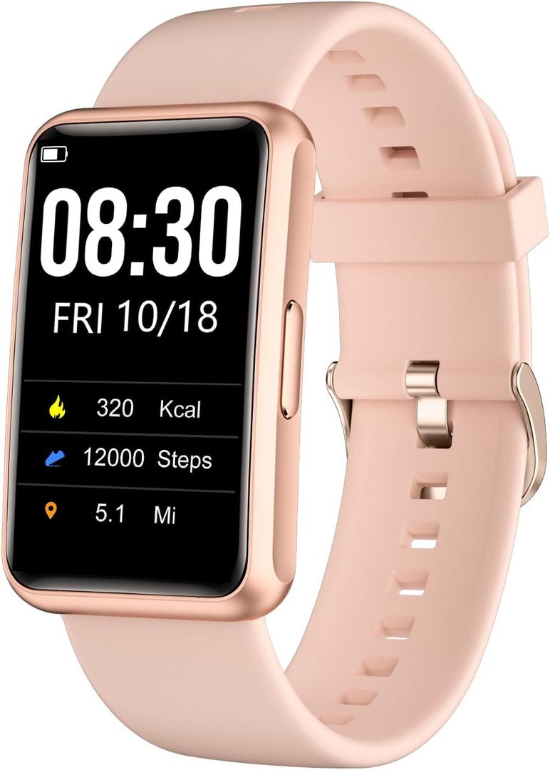 Fitness Tracker No Bluetooth No APP/Phone Required, Fitness Watch for Men Women Parents Pedometer Watch with Sleep Tracker Steps Counter Alarm Clocks IP68 Waterproof (Pink)