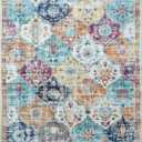 LEPEII Moroccan Trellis Bohemian Indoor Entrance Rugs, 2x3 Kitchen Rugs for Entryway Bathroom, Non-Slip Indoor Door Mat Ultra-Thin, Small Oriental Throw Carpet for Bedroom Entry, Navy