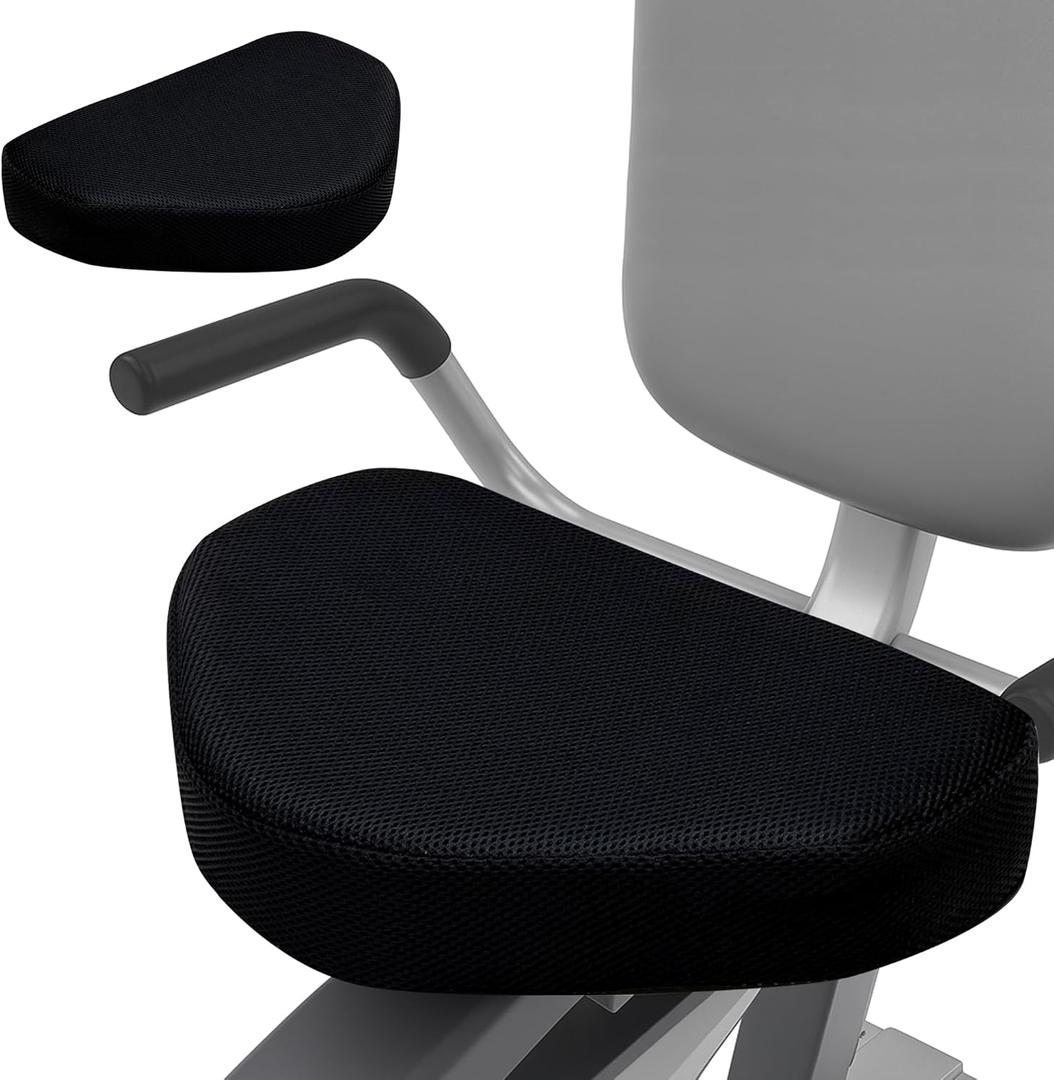 Exercise Bike Seat Cushion for Long Rides, High-Density Foam Padding, Breathable Mesh Non-Slip Cover, Stationary Bike & Rowing Machine Seat Pad for Comfort and Support