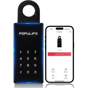 Populife Smart Key Lock Box for Outside, Wireless Lock Box for House Keys, Hide a Key Outdoor, Electronic Digital Lockbox for Realtor Airbnb Smart Bluetooth Lockbox, Work Offline