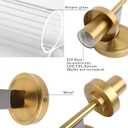 Phansthy Bathroom Vanity Light Antique Brass 1-Light Wall Sconce with 2.8 Inches Diameter Cylinder Ribbed Clear Glass Canopy (One-Light)