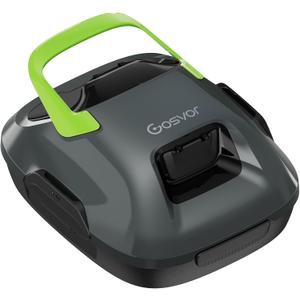 Cordless Robotic Pool Cleaner, Lasts 90 Min, Automatic Vacuum for Above-Ground Pools up to 860 Sq.ft, Portable, Self-Parking, Green