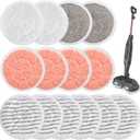 14-Pack Steam Mop Pads for Shark S7001/S8201/S8001/S7201/S7000, Washable Microfiber Replacement Pads - Upgraded for Scrubbing, Deep Cleaning & Streak-Free Shine