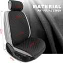 BOPUOVRE Linen Car Seat Covers Front Seat Covers Breathable Cloth Fabric Car Seat Protector - Universal Fit for Cars, Vans, SUVs, Trucks - 2 Units - Black