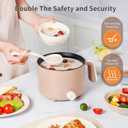 Hot Pot Electric 1.5L, Portable Ramen Non-Stick Cooker for Noodles, Soup, Oatmeal, Ramen Pot with Boil Dry Protection for Dorm, Office, Travel