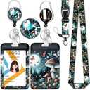 Funny Butterfly Lanyard with ID Badge Holder and Retractable Badge Reel, Detachable Neck Lanyard with ID Card Holder Carabiner Badge Reel Key Holder for Nurse Teacher Student Office Staff 2 Pack