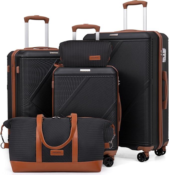 Luggage Sets 5 Piece, Suitcases with Wheels, Hardshell Suitcase Set, ABS Carry on Luggage Set with TSA Lock, Travel Luggage
