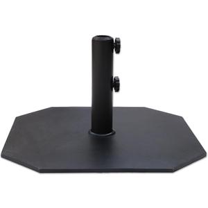 C-Hopetree 38 lb Steel Plate Patio Umbrella Base, Square Heavy Duty Stand Weight with 4 Anti-Slip Pads for Outdoor Market Table Umbrella, Black