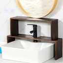 2 Pcs Over The Sink Shelf Bathroom Organizer 23. 62 Inch Wood Kitchen Sink Shelf Over Faucet Pedestal Countertop Storage Rack for Bathroom, Bedroom, Kitchen(Dark Brown)