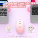 VssoPlor Type C Wireless Mouse, USB C MacBook Wireless Mouse Dual Mode 2.4G Cordless Mice with Nano USB and Type C Receiver Compatible with PC, Laptop, MacBook, ipad-Gradient Pink