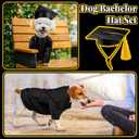 Dog Graduation Cap and Gown 2026 Washable Pet Graduation Costume for Dog Cat Shirt and Hat(Traditional,M,Black)