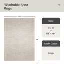 Valenrug Washable Rugs 9x12 - Stain Resistant Area Rugs 9x12 Living Room, Non Slip Backing Gradient Printed Rugs for Bedroom, Foldable Machine Washable Area Rug(9'x12', Beige)