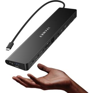 iVANKY 13-in-1 USB C Laptop Docking Station with 100W Power Adapter, Triple Display Thunderbolt 3/4 Dock, Dual 4K Monitor for Dell, HP, Lenovo, ASUS, Surface, etc, DP, 96W PD, USB 3.0, SD/TF iVANKY 13-in-1 USB C Laptop Docking Station with 100W Power Adapter, Triple Display Thunderbolt 3/4 Dock, Dual 4K Monitor for Dell, HP, Lenovo, ASUS, Surface, etc, DP, 96W PD, USB 3.0, SD/TF